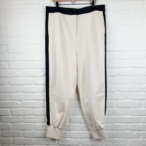 Sweaty Betty Riley Cuffed Joggers contrast stripe Cream Black size XXL